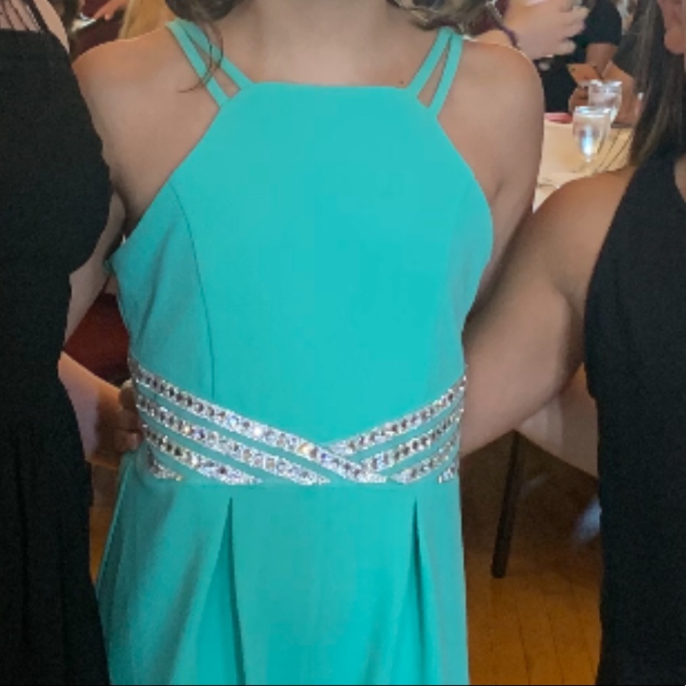 Girls size 12 pantsuit. Beautiful turquoise